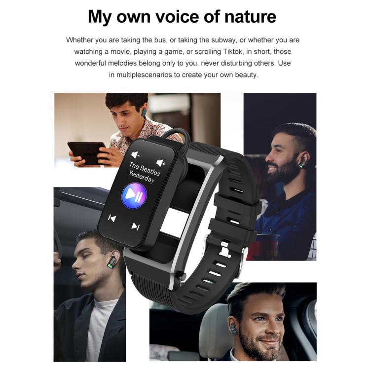 B7 Pro 1.5 inch 2 in 1 Bluetooth Earphone Silicone Strap Smart Watch, Support Heart Rate / Sleep Monitoring(Gold) by buy2fix