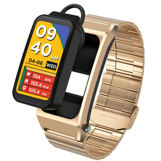 B7 Pro 1.5 inch 2 in 1 Bluetooth Earphone Silicone Strap Smart Watch, Support Heart Rate / Sleep Monitoring(Gold) by buy2fix