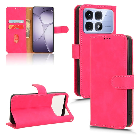 For Redmi K70 Ultra Skin Feel Magnetic Flip Leather Phone Case(Rose Red) - Xiaomi Cases by buy2fix | Online Shopping UK | buy2fix