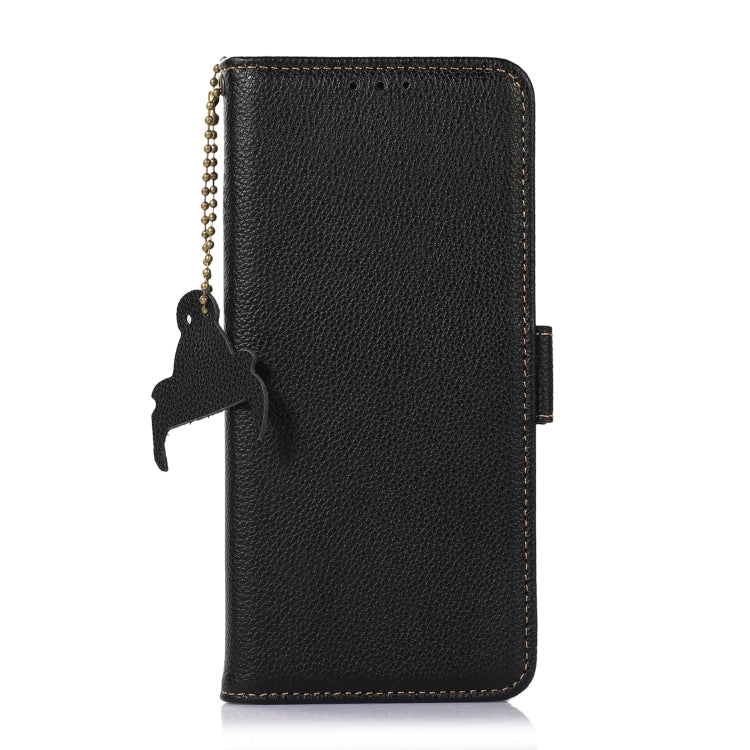 For Samsung Galaxy M35 Genuine Leather Mino Magnetic RFID Leather Phone Case(Black) - Galaxy Phone Cases by buy2fix | Online Shopping UK | buy2fix
