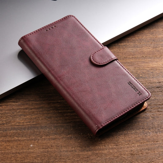 For iPhone 16e N.BEKUS CSJ-P1 Solid Color Leather Phone Case(Wine Red) by N.BEKUS