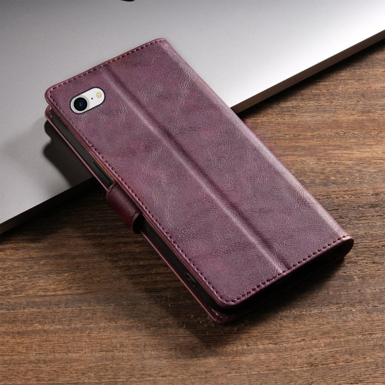 For iPhone 16e N.BEKUS CSJ-P1 Solid Color Leather Phone Case(Wine Red) by N.BEKUS