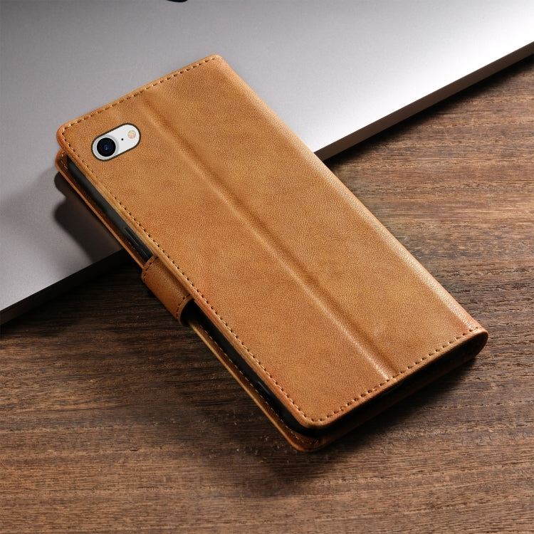 For iPhone 16e N.BEKUS CSJ-P1 Solid Color Leather Phone Case(Brown) by N.BEKUS