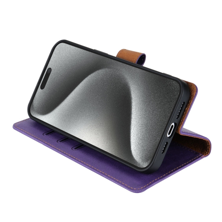 For iPhone 15 Pro Max N.BEKUS CSJ-P1 Solid Color Leather Phone Case(Purple) - iPhone 15 Pro Max Cases by N.BEKUS | Online Shopping UK | buy2fix