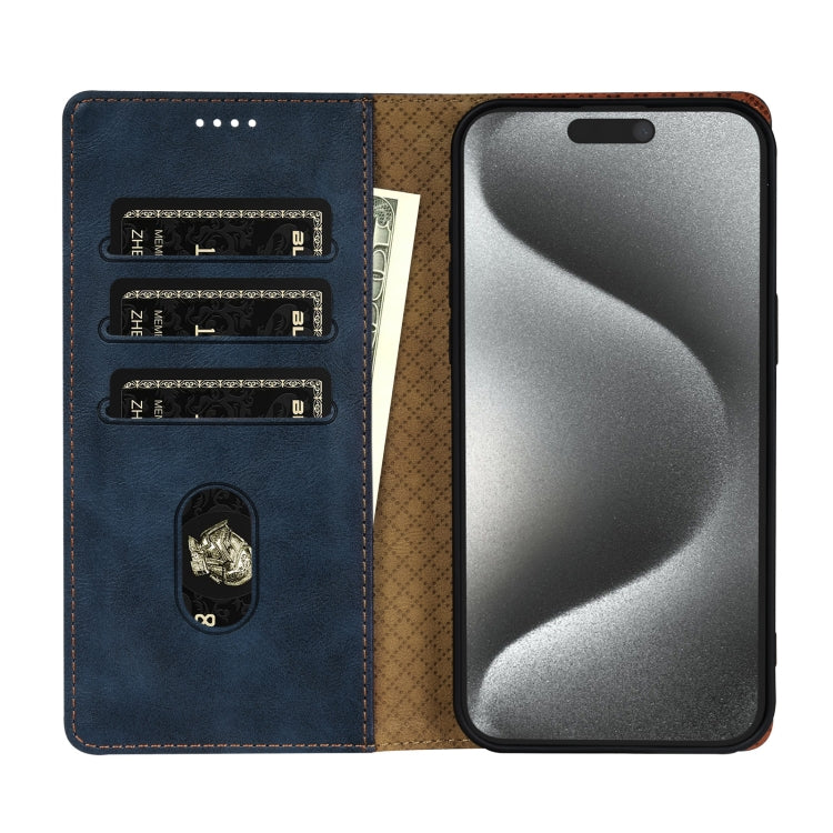 For iPhone 14 Pro N.BEKUS CSJ-P1 Solid Color Leather Phone Case(Blue) - iPhone 14 Pro Cases by N.BEKUS | Online Shopping UK | buy2fix