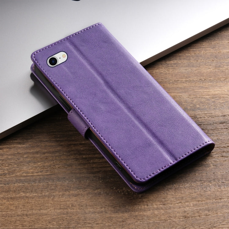 For iPhone SE 2022 / SE 2020 / 8 / 7 N.BEKUS CSJ-P1 Solid Color Leather Phone Case(Purple) - iPhone SE 2022 / 2020 / 8 / 7 Cases by N.BEKUS | Online Shopping UK | buy2fix