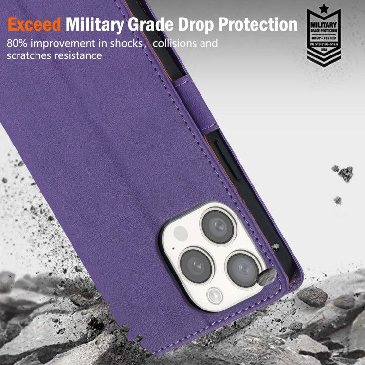 For iPhone 13 Pro Max N.BEKUS CSJ-P1 Solid Color Leather Phone Case(Purple) - iPhone 13 Pro Max Cases by N.BEKUS | Online Shopping UK | buy2fix