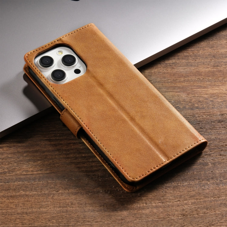 For iPhone 12 Pro Max N.BEKUS CSJ-P1 Solid Color Leather Phone Case(Brown) - iPhone 12 Pro Max Cases by N.BEKUS | Online Shopping UK | buy2fix