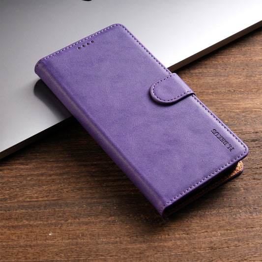 For iPhone 12 Pro Max N.BEKUS CSJ-P1 Solid Color Leather Phone Case(Purple) - iPhone 12 Pro Max Cases by N.BEKUS | Online Shopping UK | buy2fix