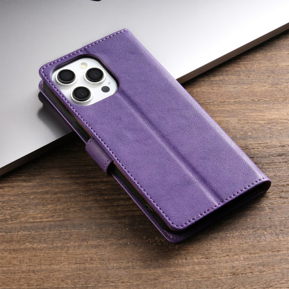 For iPhone 12 Pro Max N.BEKUS CSJ-P1 Solid Color Leather Phone Case(Purple) - iPhone 12 Pro Max Cases by N.BEKUS | Online Shopping UK | buy2fix