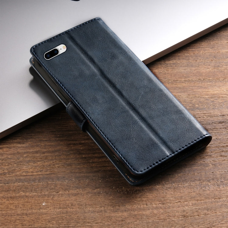 For iPhone 8 Plus / 7 Plus N.BEKUS CSJ-P1 Solid Color Leather Phone Case(Blue) - More iPhone Cases by N.BEKUS | Online Shopping UK | buy2fix