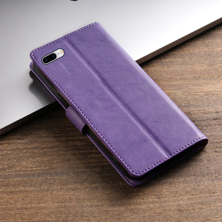 For iPhone 8 Plus / 7 Plus N.BEKUS CSJ-P1 Solid Color Leather Phone Case(Purple) - More iPhone Cases by N.BEKUS | Online Shopping UK | buy2fix