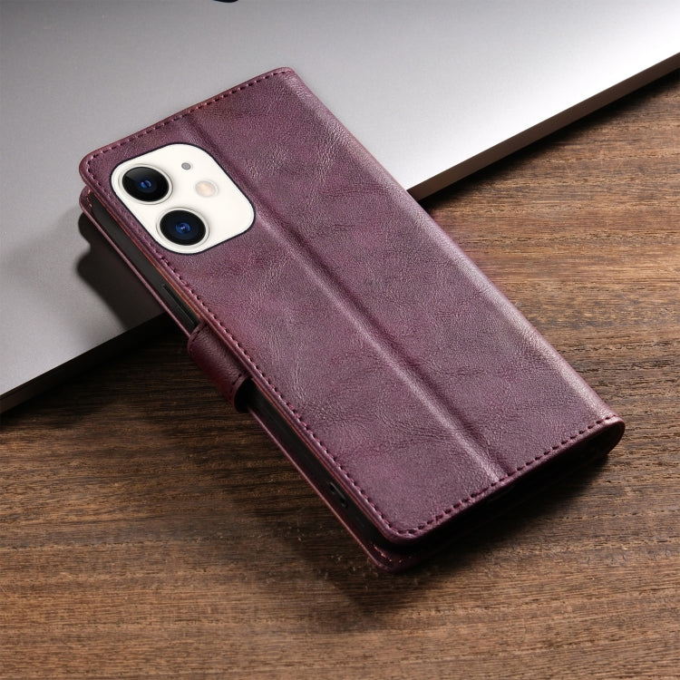 For iPhone 11 N.BEKUS CSJ-P1 Solid Color Leather Phone Case(Wine Red) - More iPhone Cases by N.BEKUS | Online Shopping UK | buy2fix