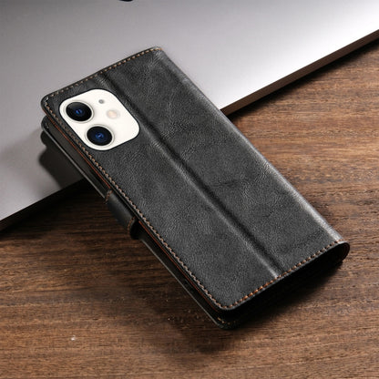 For iPhone 11 N.BEKUS CSJ-P1 Solid Color Leather Phone Case(Black) - More iPhone Cases by N.BEKUS | Online Shopping UK | buy2fix