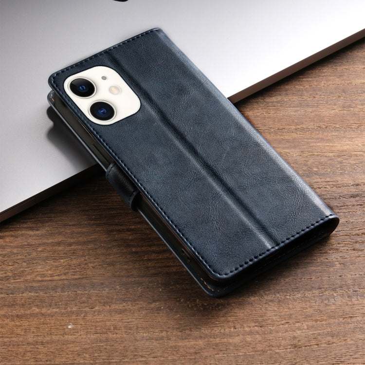 For iPhone 11 N.BEKUS CSJ-P1 Solid Color Leather Phone Case(Blue) - More iPhone Cases by N.BEKUS | Online Shopping UK | buy2fix