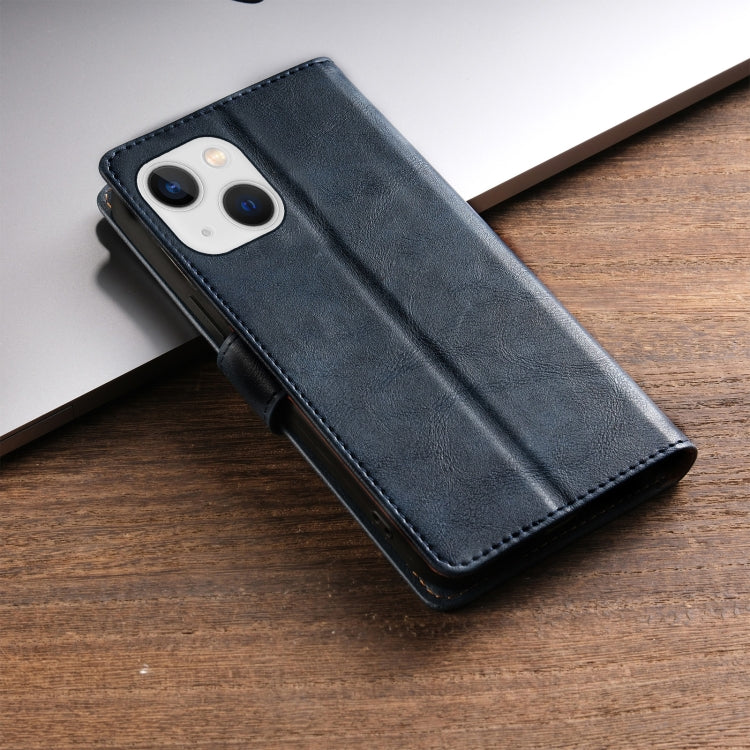 For iPhone 15 N.BEKUS CSJ-P1 Solid Color Leather Phone Case(Blue) - iPhone 15 Cases by N.BEKUS | Online Shopping UK | buy2fix