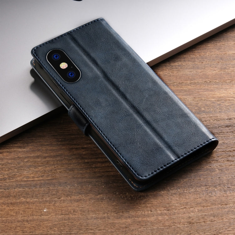 For iPhone XS Max N.BEKUS CSJ-P1 Solid Color Leather Phone Case(Blue) - More iPhone Cases by N.BEKUS | Online Shopping UK | buy2fix