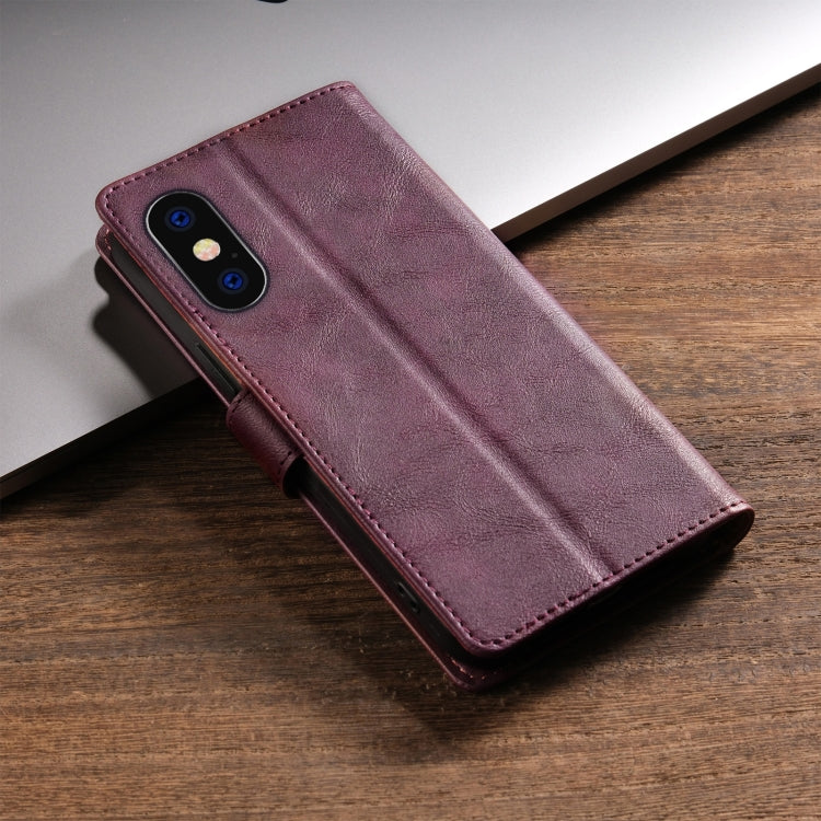 For iPhone XR N.BEKUS CSJ-P1 Solid Color Leather Phone Case(Wine Red) - More iPhone Cases by N.BEKUS | Online Shopping UK | buy2fix
