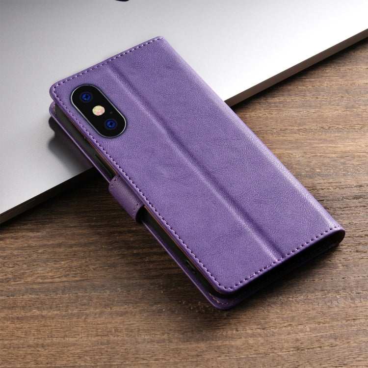 For iPhone XR N.BEKUS CSJ-P1 Solid Color Leather Phone Case(Purple) - More iPhone Cases by N.BEKUS | Online Shopping UK | buy2fix