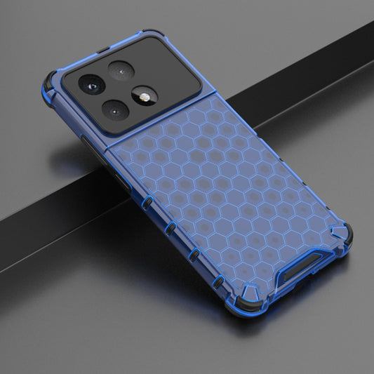 For Redmi K70 Ultra 5G Global Honeycomb Shockproof Phone Case(Blue) by buy2fix
