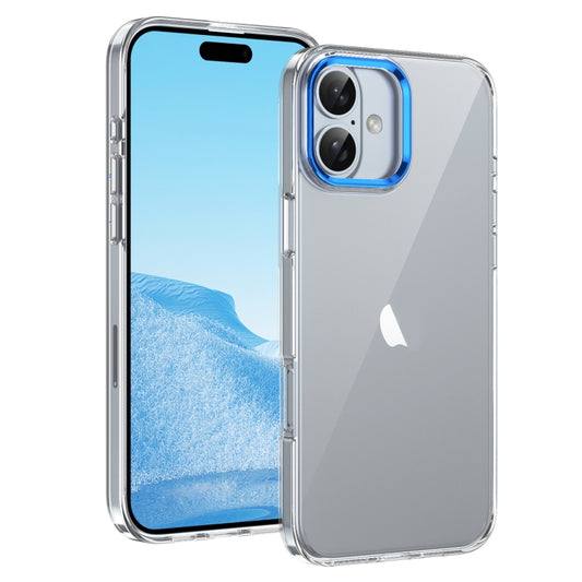 For iPhone 16 Ice Feel HD Transparent PC Full Coverage Phone Case(Blue) - iPhone 16 Cases by buy2fix | Online Shopping UK | buy2fix