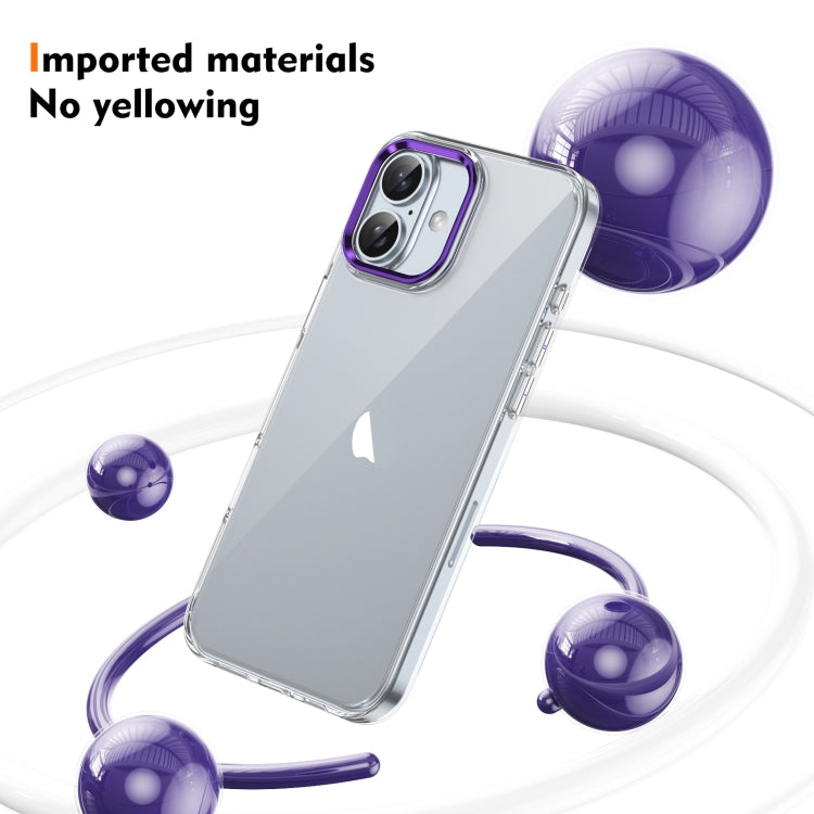 For iPhone 16 Plus Ice Feel HD Transparent PC Full Coverage Phone Case(Purple) - iPhone 16 Plus Cases by buy2fix | Online Shopping UK | buy2fix