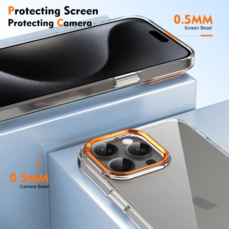 For iPhone 16 Pro Max Ice Feel HD Transparent PC Full Coverage Phone Case(Orange) - iPhone 16 Pro Max Cases by buy2fix | Online Shopping UK | buy2fix