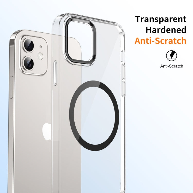 For iPhone 12 Ice Feel HD Transparent MagSafe PC Full Coverage Phone Case(Black) - iPhone 12 / 12 Pro Cases by buy2fix | Online Shopping UK | buy2fix