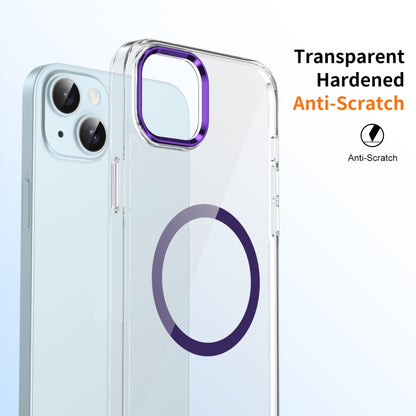 For iPhone 14 Ice Feel HD Transparent MagSafe PC Full Coverage Phone Case(Purple) - iPhone 14 Cases by buy2fix | Online Shopping UK | buy2fix