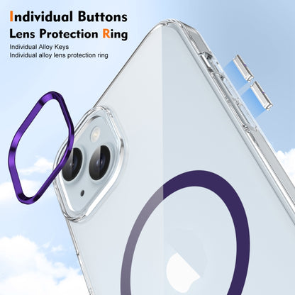 For iPhone 14 Ice Feel HD Transparent MagSafe PC Full Coverage Phone Case(Purple) - iPhone 14 Cases by buy2fix | Online Shopping UK | buy2fix