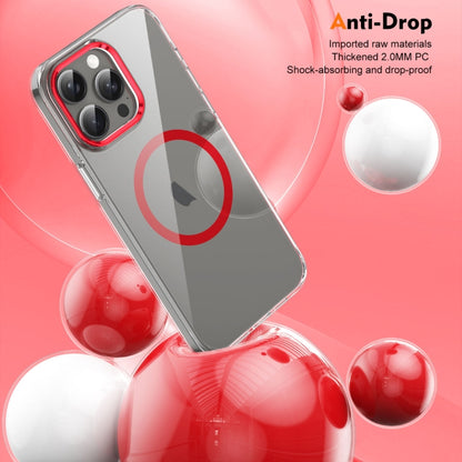 For iPhone 14 Pro Max Ice Feel HD Transparent MagSafe PC Full Coverage Phone Case(Red) by buy2fix