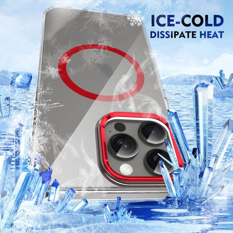 For iPhone 14 Pro Max Ice Feel HD Transparent MagSafe PC Full Coverage Phone Case(Red) by buy2fix