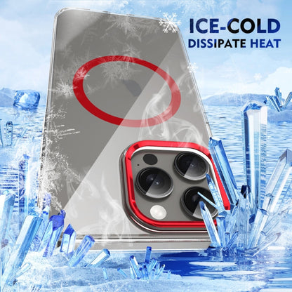 For iPhone 14 Pro Max Ice Feel HD Transparent MagSafe PC Full Coverage Phone Case(Red) by buy2fix