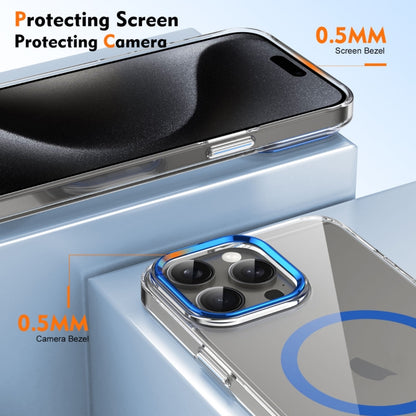 For iPhone 15 Pro Ice Feel HD Transparent MagSafe PC Full Coverage Phone Case(Blue) - iPhone 15 Pro Cases by buy2fix | Online Shopping UK | buy2fix