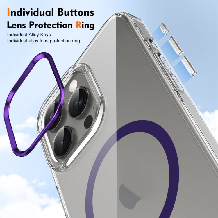 For iPhone 16 Pro Ice Feel HD Transparent MagSafe PC Full Coverage Phone Case(Purple) - iPhone 16 Pro Cases by buy2fix | Online Shopping UK | buy2fix