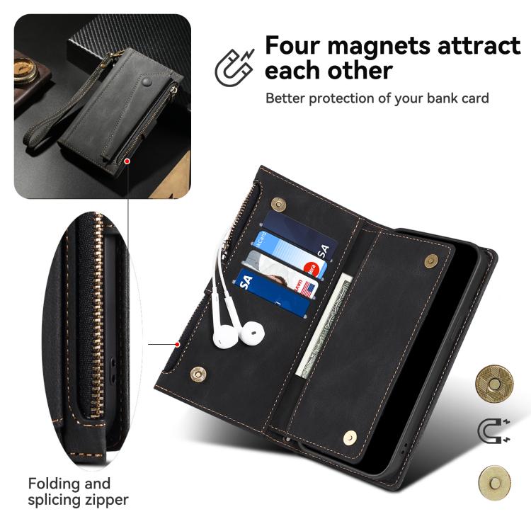 For Samsung Galaxy A06 5G ESEBLE Retro Frosted RFID Flip Leather Phone Case(Black) - Galaxy Phone Cases by ESEBLE | Online Shopping UK | buy2fix