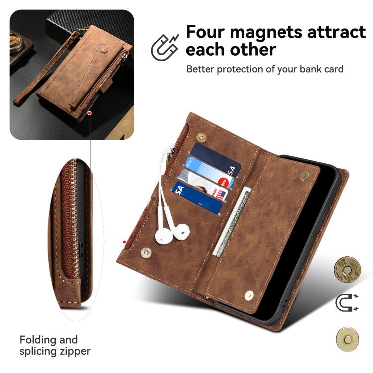 For Samsung Galaxy A06 5G ESEBLE Retro Frosted RFID Flip Leather Phone Case(Brown) - Galaxy Phone Cases by ESEBLE | Online Shopping UK | buy2fix