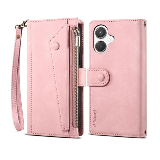 For Samsung Galaxy A07 4G ESEBLE Retro Frosted RFID Flip Leather Phone Case(Rose Gold)