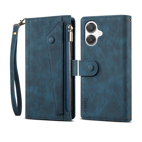 For Samsung Galaxy A07 4G ESEBLE Retro Frosted RFID Flip Leather Phone Case(Dark Green)