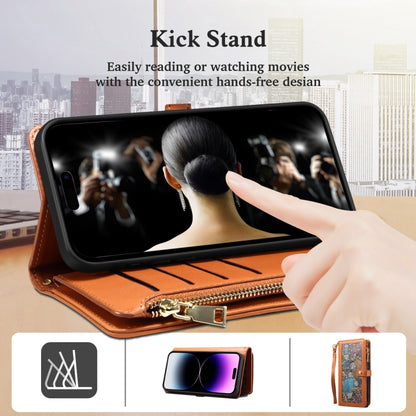 For Samsung Galaxy A16 5G ESEBLE Star Series Lanyard Zipper Wallet RFID Leather Case(Brown) - Galaxy Phone Cases by ESEBLE | Online Shopping UK | buy2fix