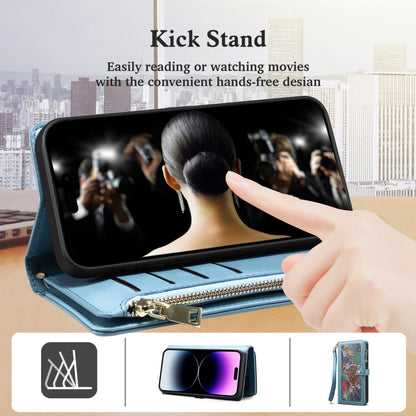 For Samsung Galaxy A16 5G ESEBLE Star Series Lanyard Zipper Wallet RFID Leather Case(Blue) - Galaxy Phone Cases by ESEBLE | Online Shopping UK | buy2fix