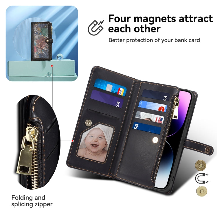 For Samsung Galaxy A16 5G ESEBLE Star Series Lanyard Zipper Wallet RFID Leather Case(Black) - Galaxy Phone Cases by ESEBLE | Online Shopping UK | buy2fix