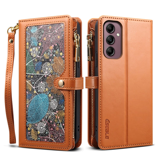 For Samsung Galaxy A56 5G ESEBLE Star Series Lanyard Zipper Wallet RFID Leather Case(Brown) - Galaxy Phone Cases by ESEBLE | Online Shopping UK | buy2fix