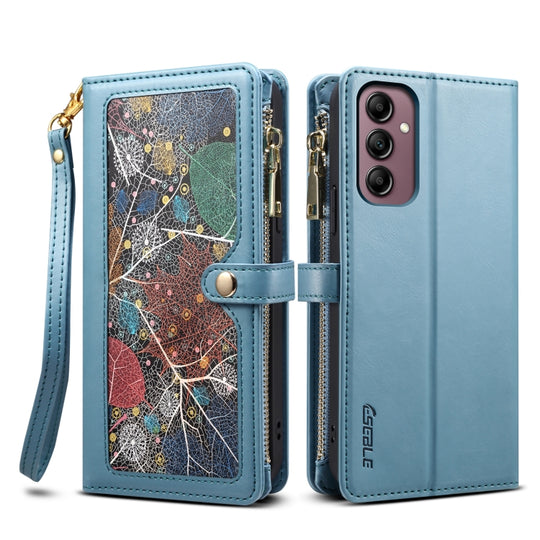 For Samsung Galaxy A26 5G ESEBLE Star Series Lanyard Zipper Wallet RFID Leather Case(Blue)