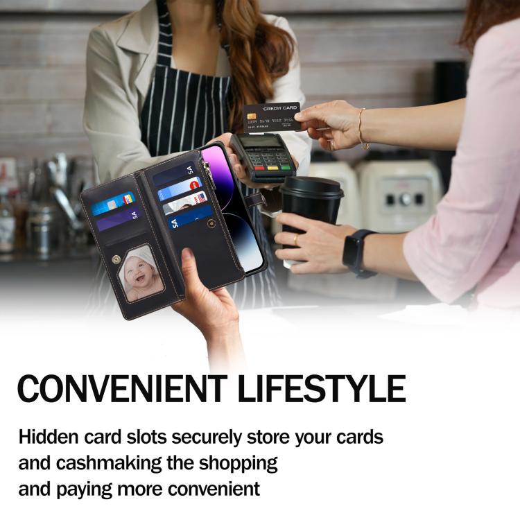 For Samsung Galaxy A06 5G ESEBLE Star Series Lanyard Zipper Wallet RFID Leather Case(Black) - Galaxy Phone Cases by ESEBLE | Online Shopping UK | buy2fix
