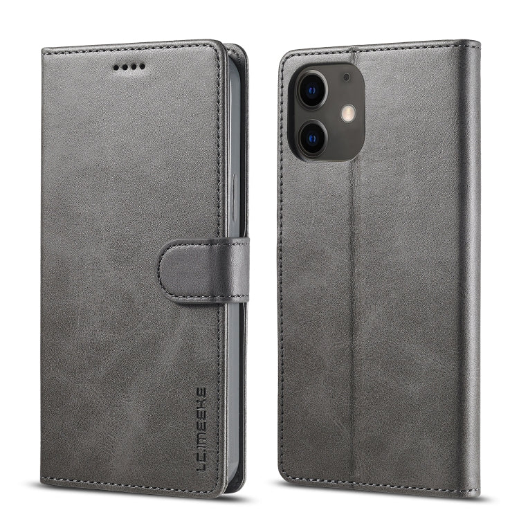 For iPhone 12 / 12 Pro LC.IMEEKE Calf Texture Horizontal Flip Leather Case with Holder & Card Slots & Wallet(Grey) - iPhone 12 / 12 Pro Cases by LC.IMEEKE | Online Shopping UK | buy2fix