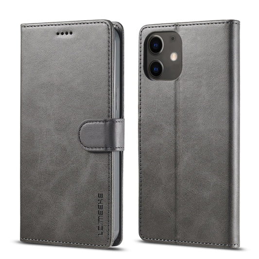 For iPhone 12 / 12 Pro LC.IMEEKE Calf Texture Horizontal Flip Leather Case with Holder & Card Slots & Wallet(Grey) - iPhone 12 / 12 Pro Cases by LC.IMEEKE | Online Shopping UK | buy2fix