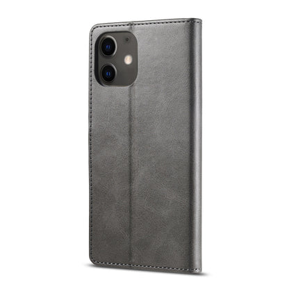 For iPhone 12 / 12 Pro LC.IMEEKE Calf Texture Horizontal Flip Leather Case with Holder & Card Slots & Wallet(Grey) - iPhone 12 / 12 Pro Cases by LC.IMEEKE | Online Shopping UK | buy2fix