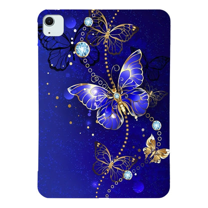 For iPad Air 11 2025 / 2024 Color Painting Pattern Smart Tablet TPU Case(Blue Butterfly) by buy2fix