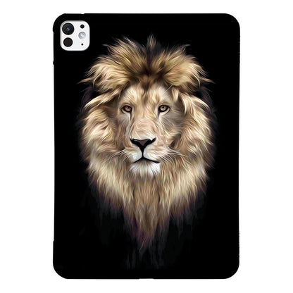 For iPad Pro 13 2024 Color Painting Pattern Smart Tablet TPU Case(Lion) - iPad Pro 13 2024 Cases by buy2fix | Online Shopping UK | buy2fix